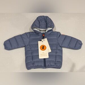 NWTs SAVE THE DUCK “Wally” Insulated Hooded Jacket. Stone. 6-9 Months
